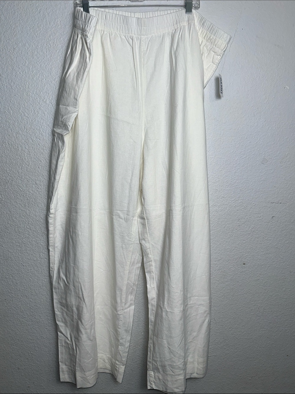 NEW Linen Blend Super Wide Leg Pants High Waisted Old Navy Womens Plus Size 3X